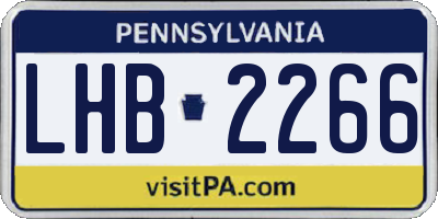 PA license plate LHB2266