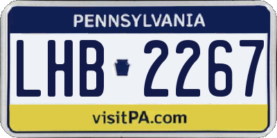 PA license plate LHB2267