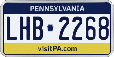 PA license plate LHB2268