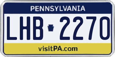 PA license plate LHB2270