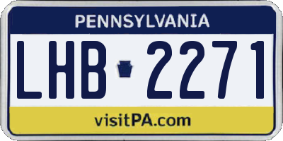 PA license plate LHB2271