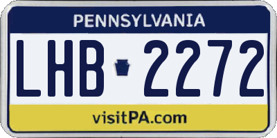 PA license plate LHB2272