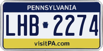 PA license plate LHB2274