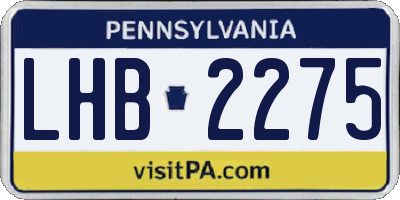 PA license plate LHB2275