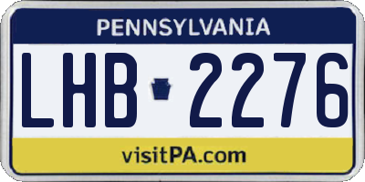 PA license plate LHB2276