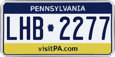 PA license plate LHB2277