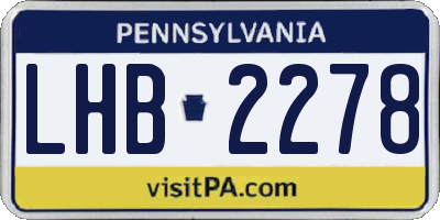 PA license plate LHB2278