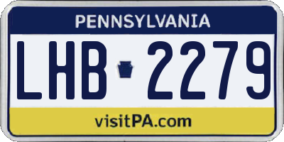PA license plate LHB2279