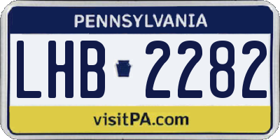 PA license plate LHB2282