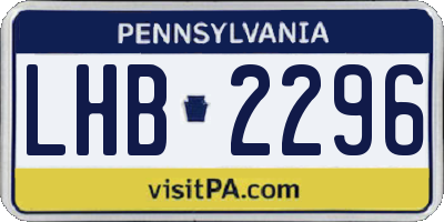 PA license plate LHB2296
