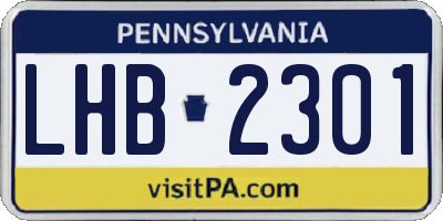 PA license plate LHB2301