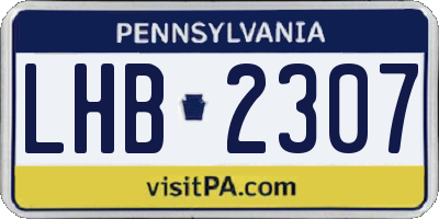 PA license plate LHB2307