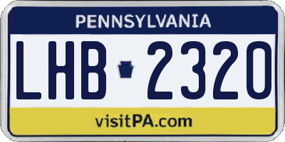 PA license plate LHB2320