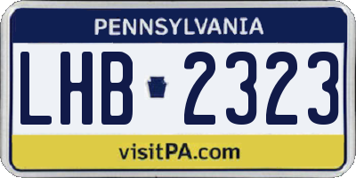PA license plate LHB2323
