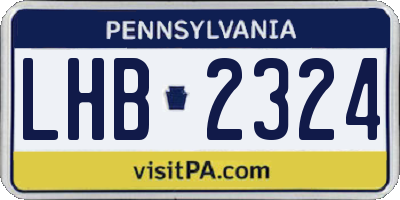 PA license plate LHB2324