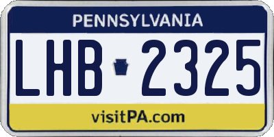 PA license plate LHB2325