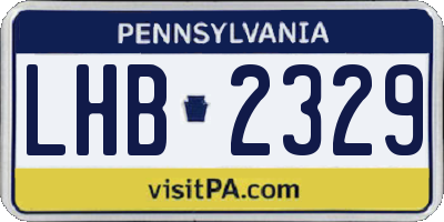 PA license plate LHB2329