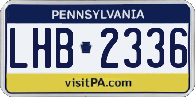 PA license plate LHB2336