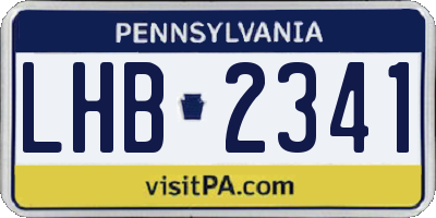 PA license plate LHB2341