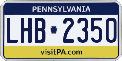 PA license plate LHB2350