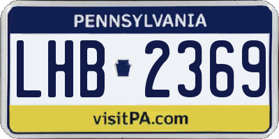 PA license plate LHB2369