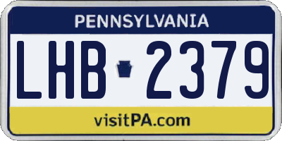PA license plate LHB2379