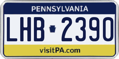 PA license plate LHB2390