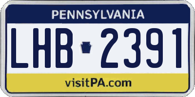 PA license plate LHB2391