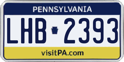 PA license plate LHB2393