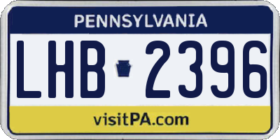 PA license plate LHB2396
