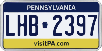 PA license plate LHB2397
