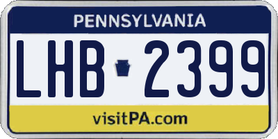 PA license plate LHB2399