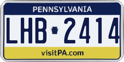 PA license plate LHB2414