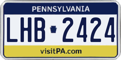PA license plate LHB2424