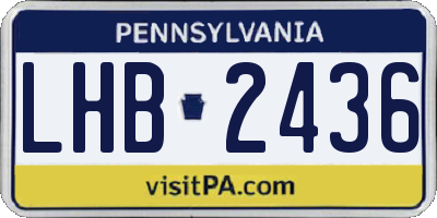PA license plate LHB2436