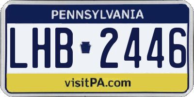 PA license plate LHB2446