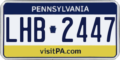 PA license plate LHB2447
