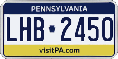 PA license plate LHB2450