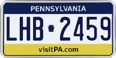 PA license plate LHB2459