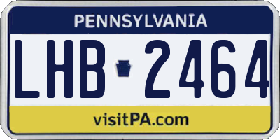 PA license plate LHB2464