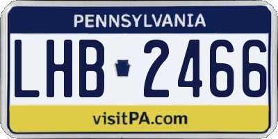 PA license plate LHB2466