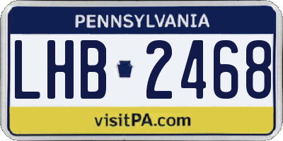 PA license plate LHB2468