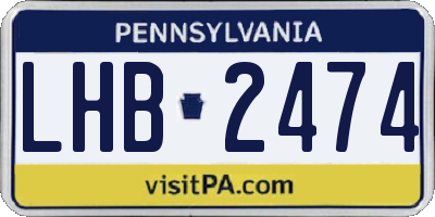 PA license plate LHB2474