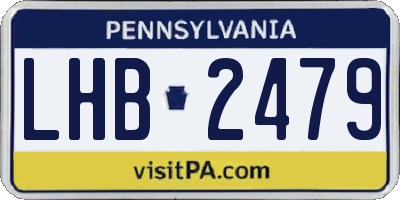 PA license plate LHB2479