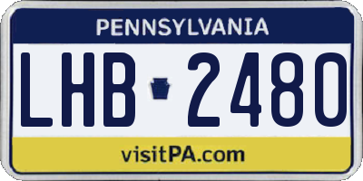 PA license plate LHB2480