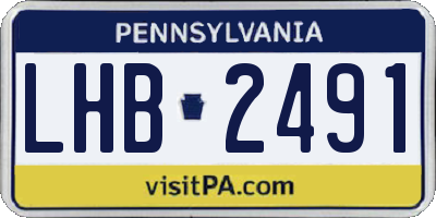 PA license plate LHB2491