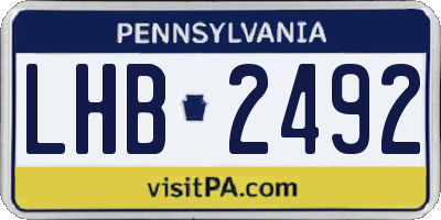 PA license plate LHB2492