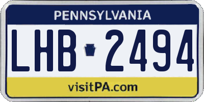 PA license plate LHB2494