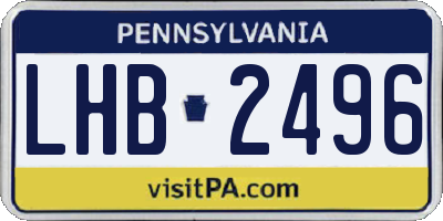 PA license plate LHB2496