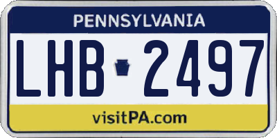 PA license plate LHB2497